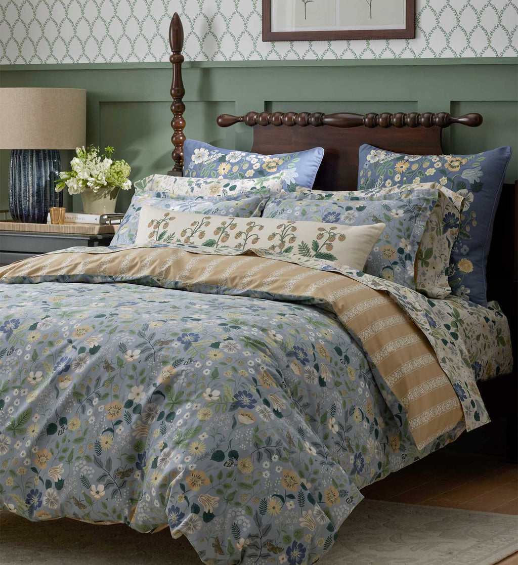 Percale Flat Sheet - Strawberry Fields Beige