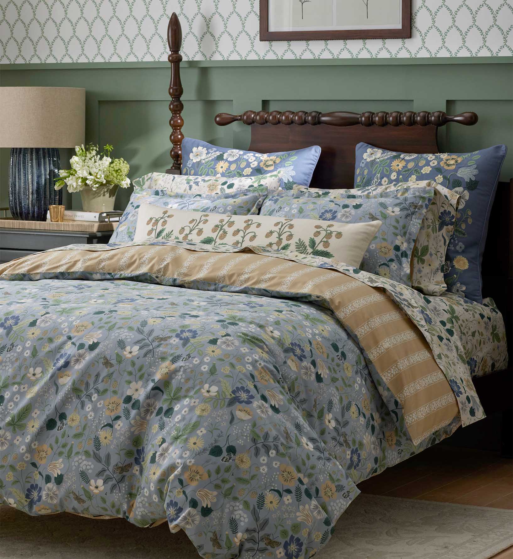 Percale Flat Sheet - Strawberry Fields Beige