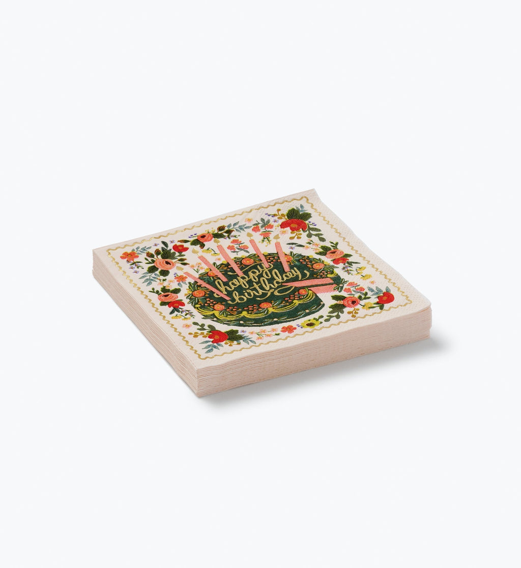 Paper Cocktail Napkins - Floral Cake