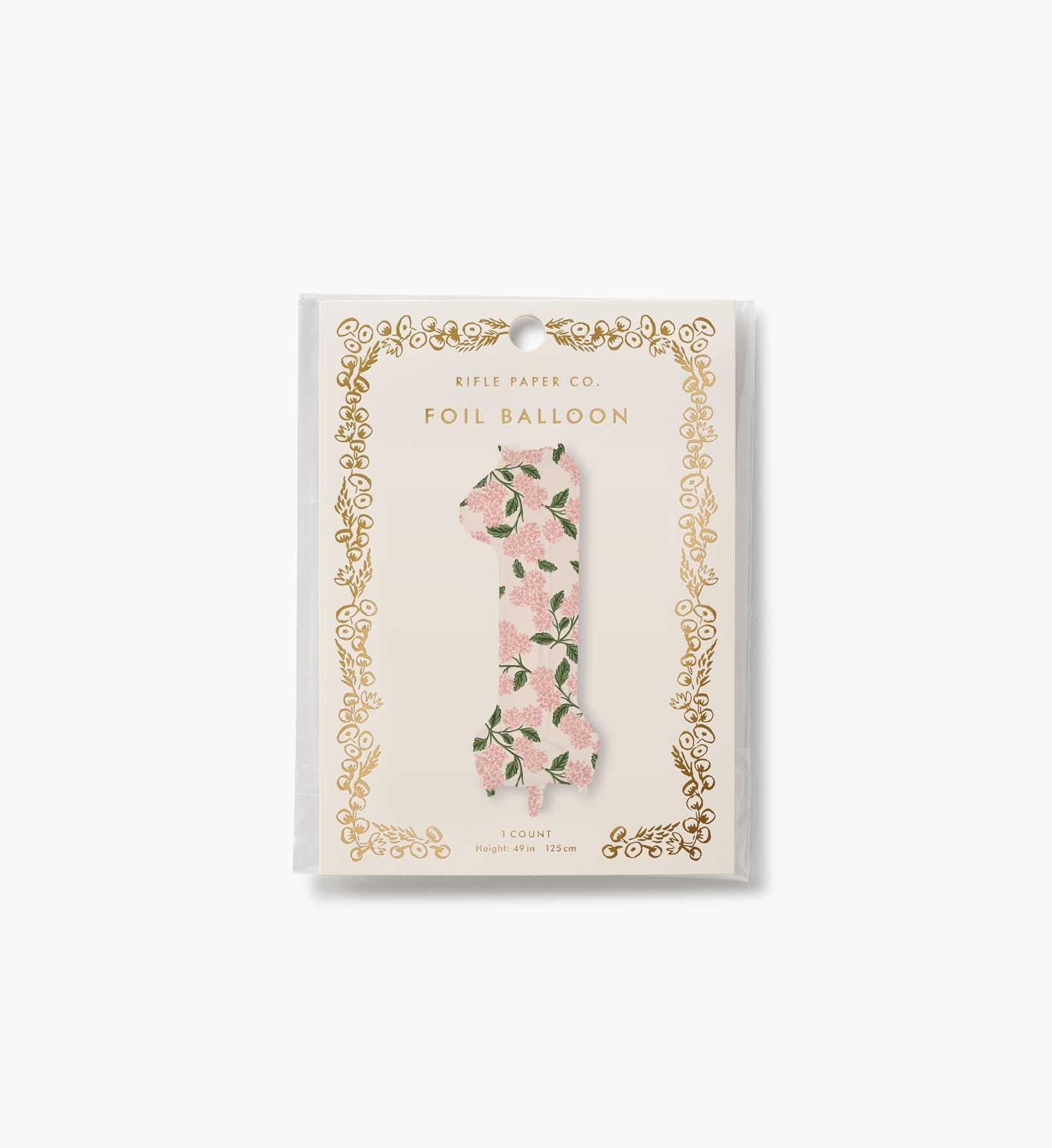 Numbered Foil Balloon - Pink Hydrangea