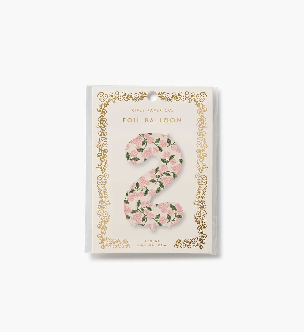 Numbered Foil Balloon - Pink Hydrangea