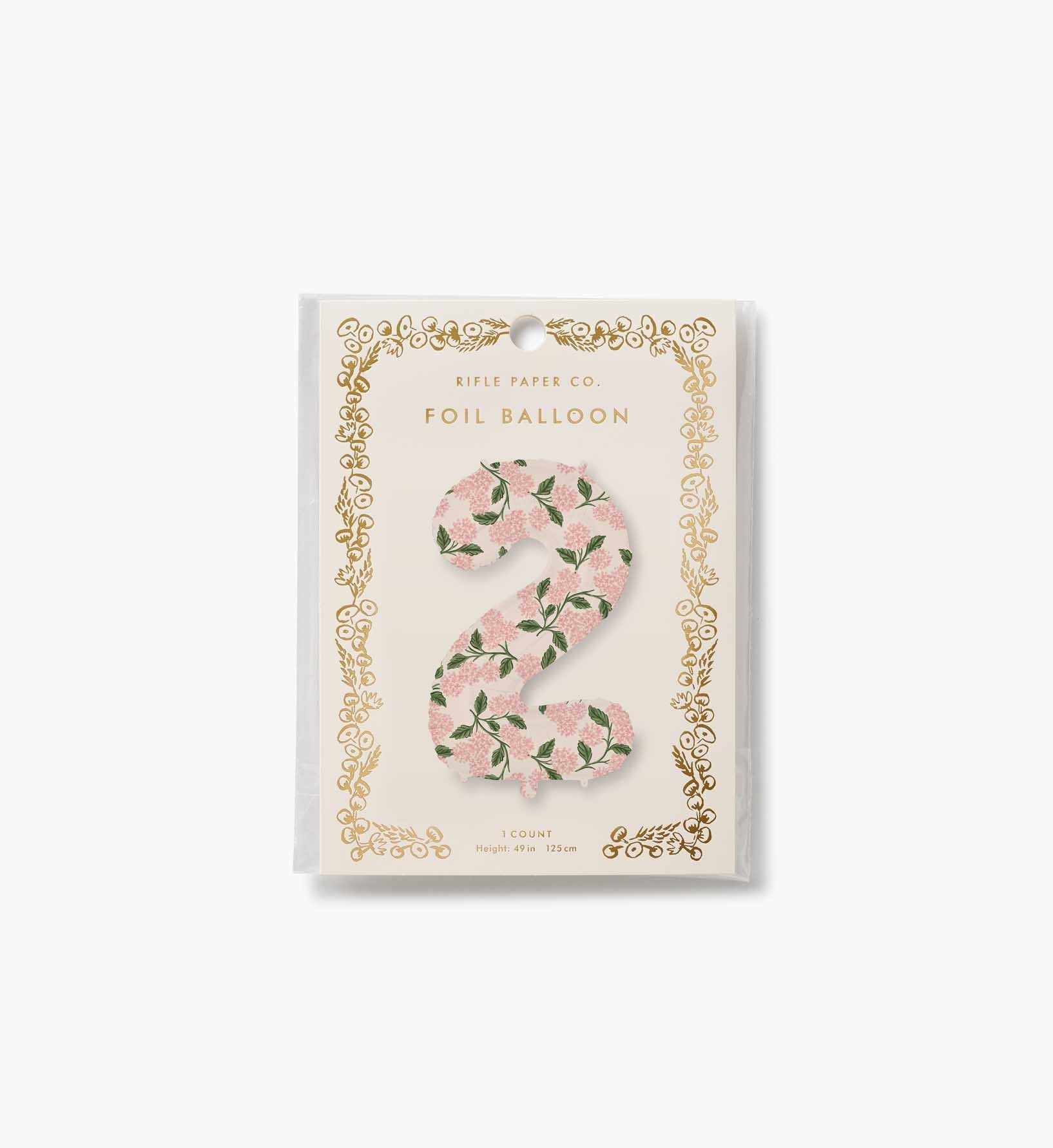 Numbered Foil Balloon - Pink Hydrangea