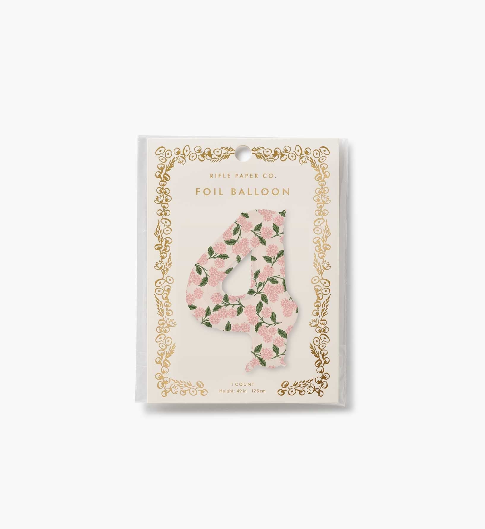 Numbered Foil Balloon - Pink Hydrangea