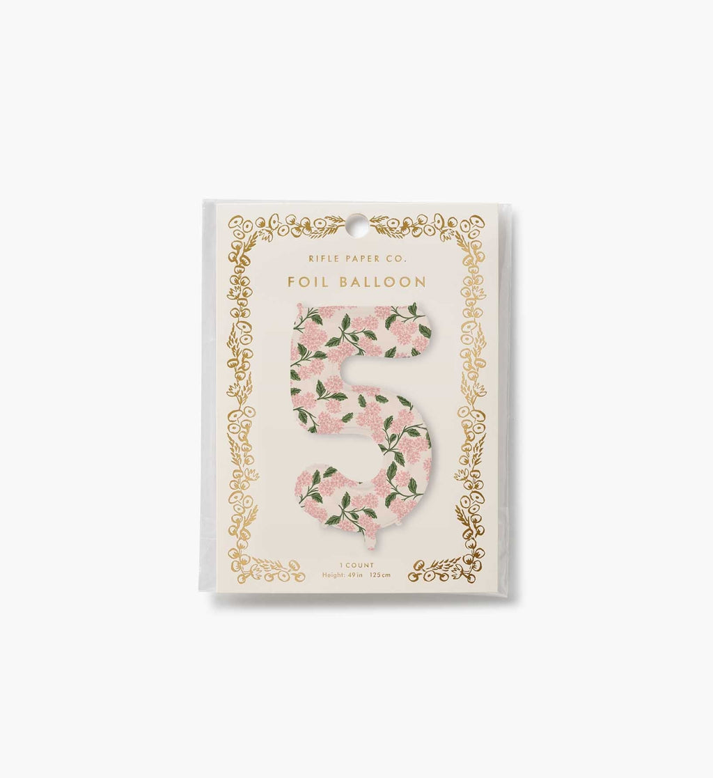 Numbered Foil Balloon - Pink Hydrangea