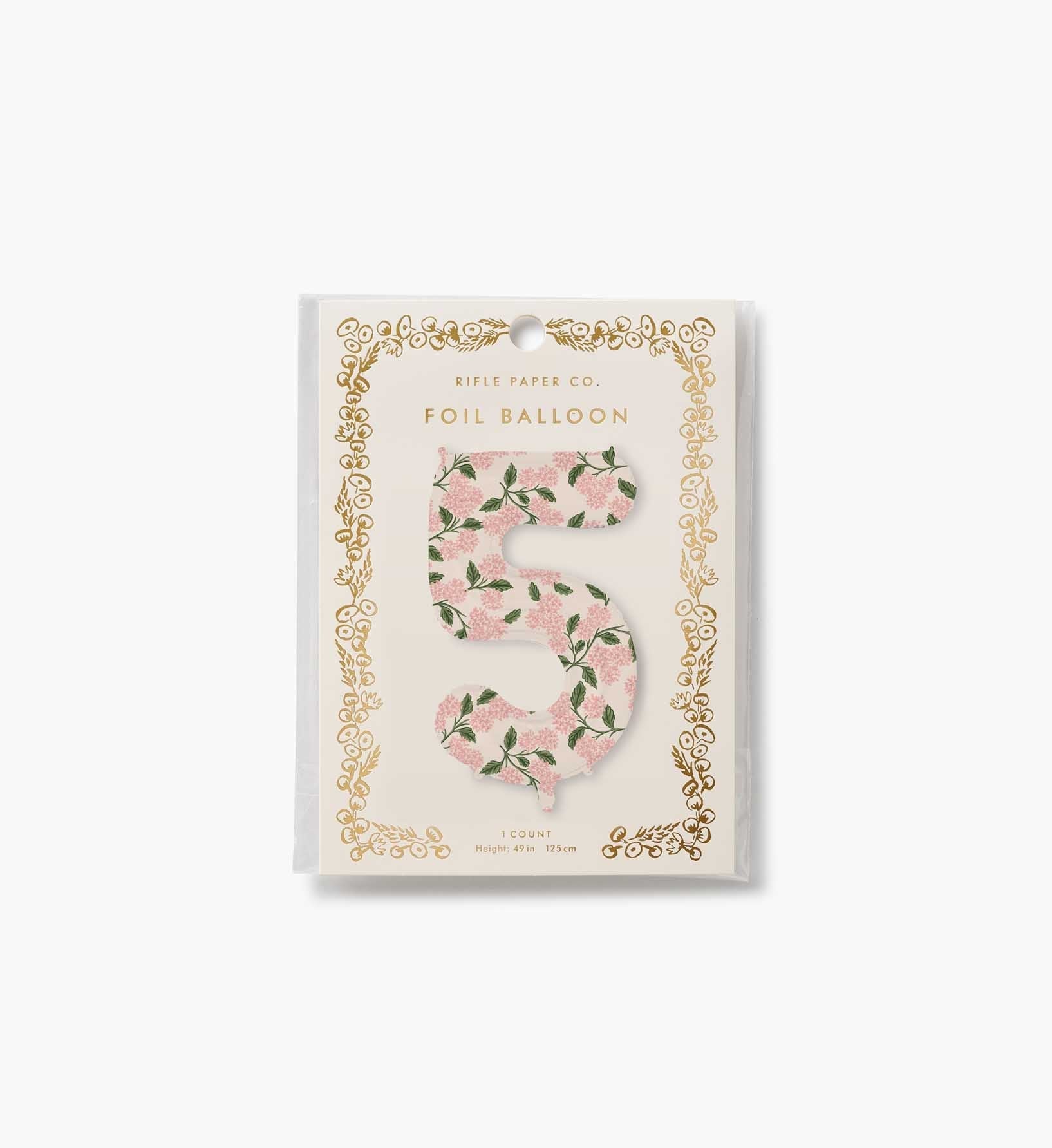 Numbered Foil Balloon - Pink Hydrangea