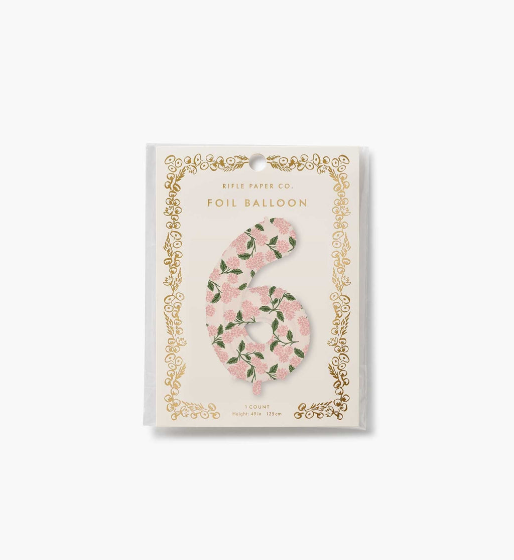 Numbered Foil Balloon - Pink Hydrangea