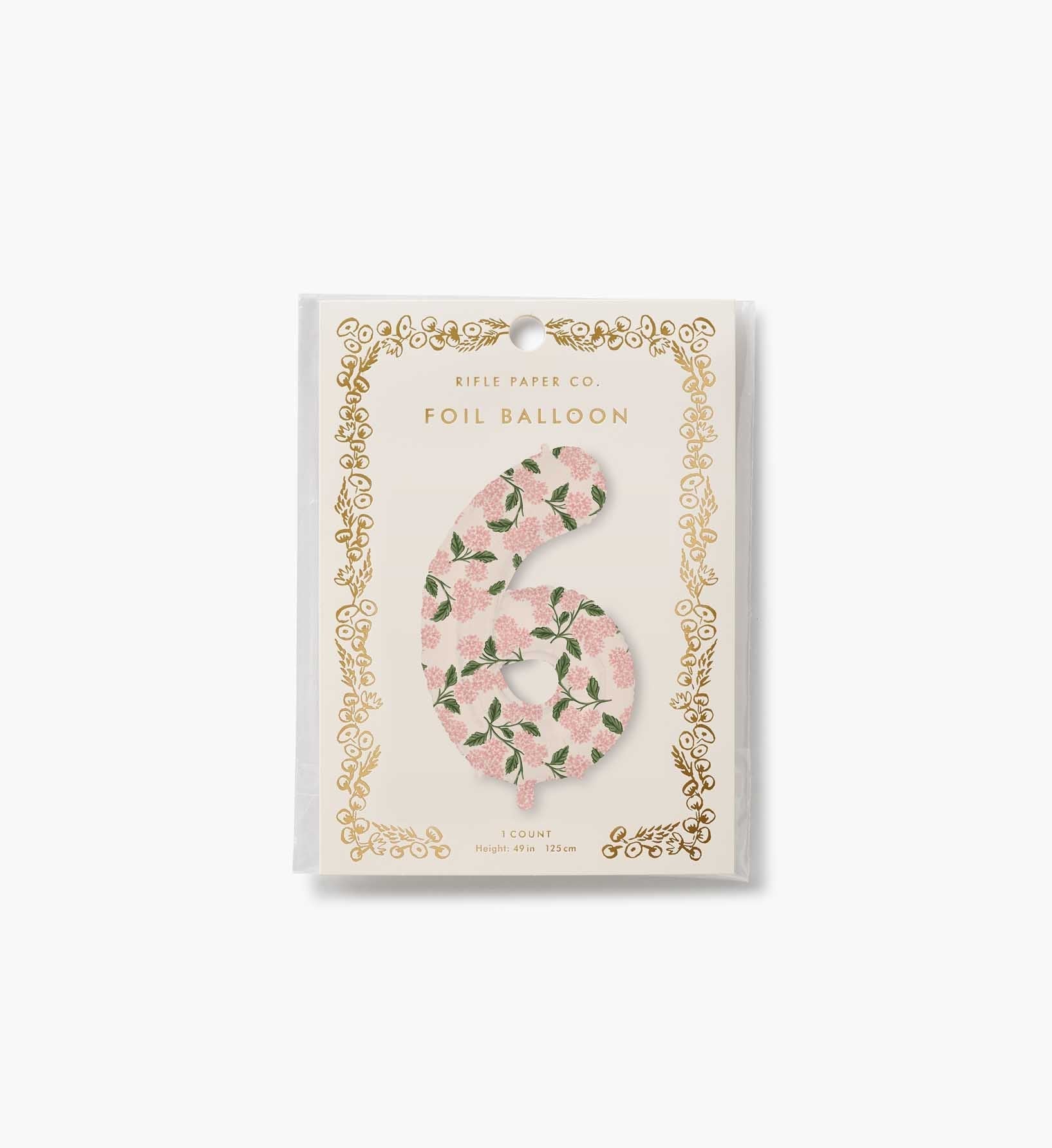 Numbered Foil Balloon - Pink Hydrangea