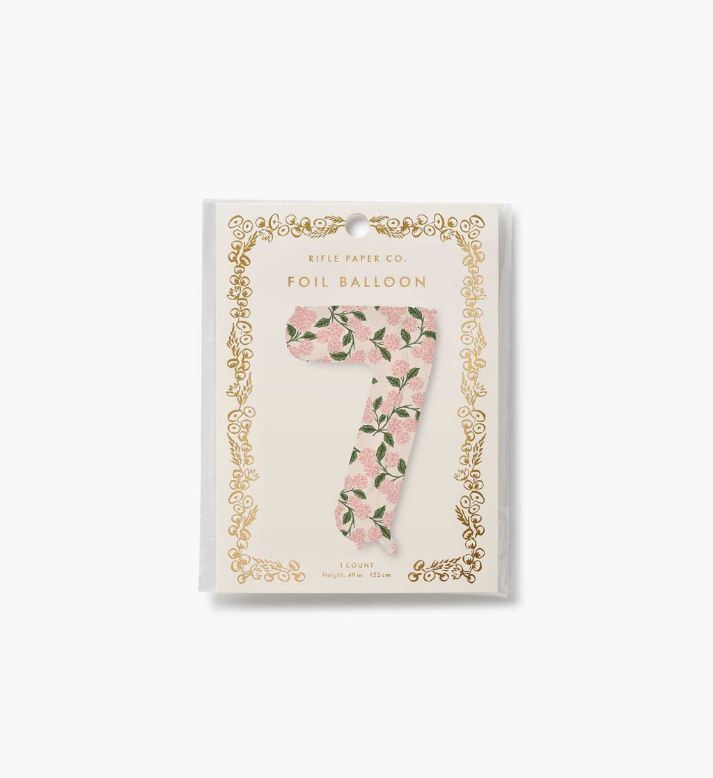 Numbered Foil Balloon - Pink Hydrangea