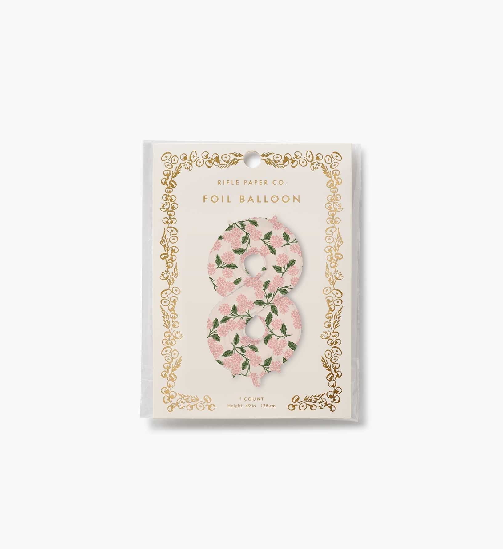 Numbered Foil Balloon - Pink Hydrangea