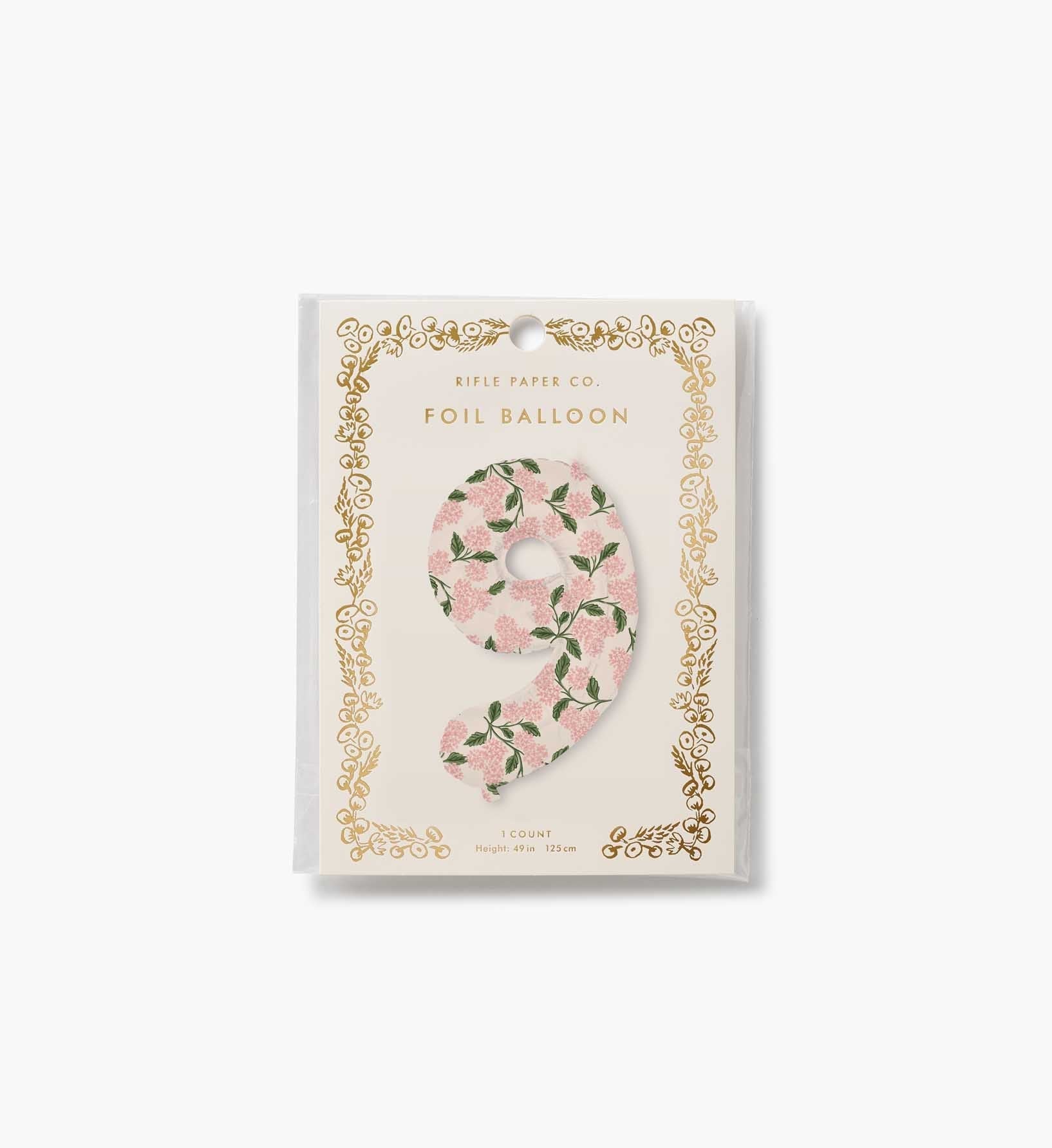 Numbered Foil Balloon - Pink Hydrangea